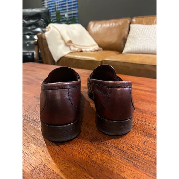 Allen Edmonds Enfield Kiltie Tassel Moc Toe Leather Loafer Burgundy Men\'s 9.5D